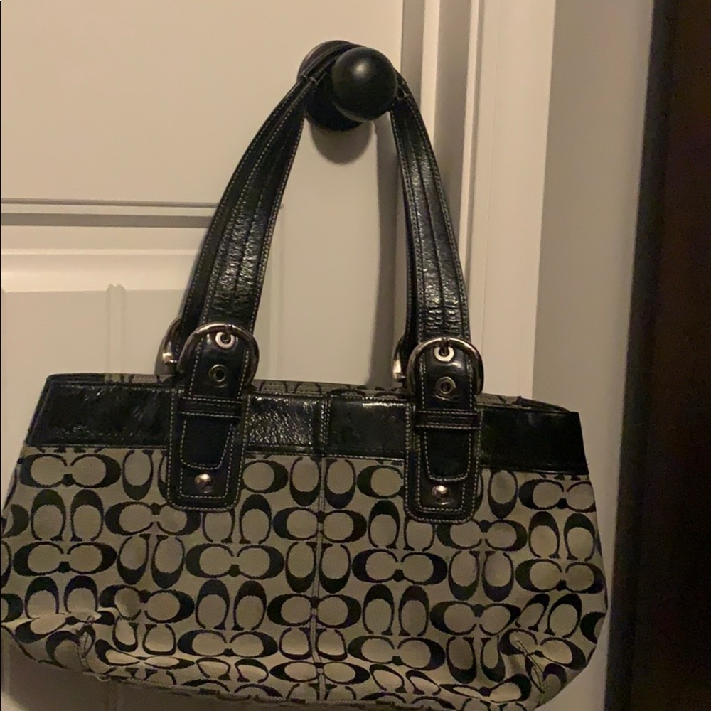 Black and Gray coach shoulder bag - Picture 3 of 4